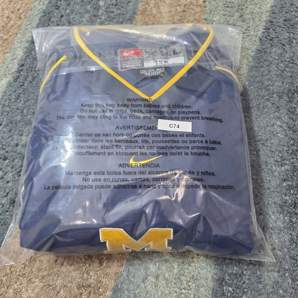 Vintage Nike Team MICHIGAN XXL Pullover V-Neck Windbreaker Jacket Anorak - Picture 9 of 9